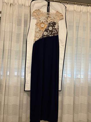 Vestido Silvia Navarro Azul y Blanco
