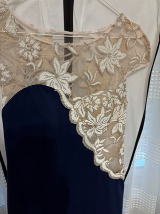 Vestido Silvia Navarro Azul y Blanco