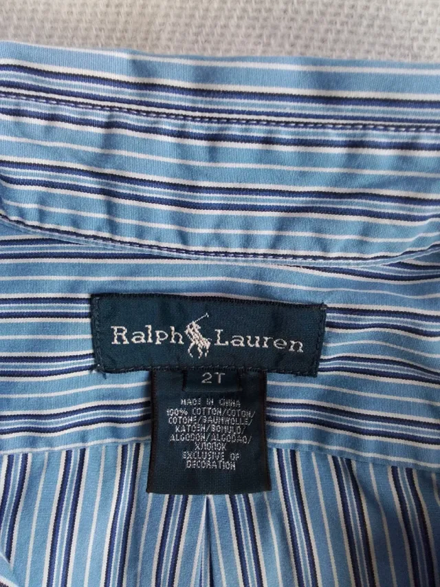Camicia Polo Ralph Lauren bambino a righe blu