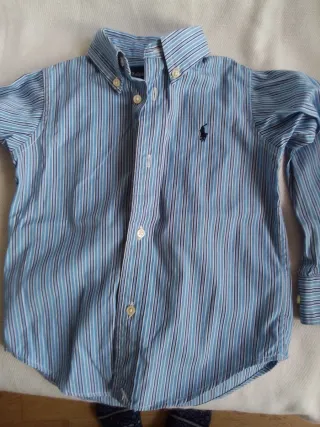Camisa Polo Ralph Lauren niño rayas azules