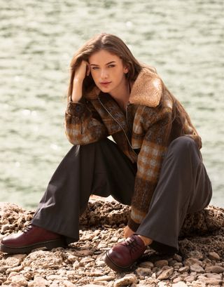 Chaqueta Bomber efecto lana Lumina