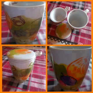 Tazza Thun con filtro e coperchio