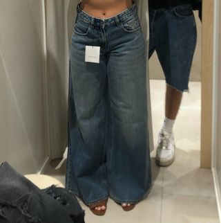 Pantalones Vaqueros Anchos Mujer