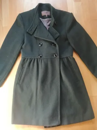 Abrigo paño verde oscuro