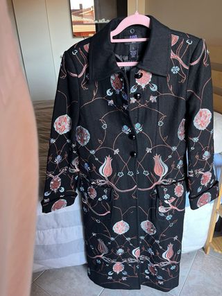 Cappotto Anna Sui Ricamato Floreale Taglia L