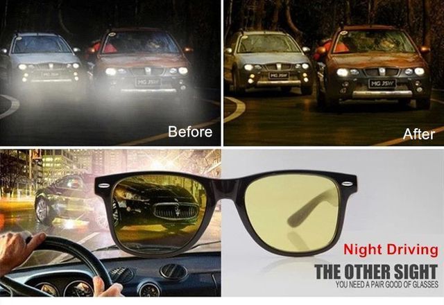 Gafas Negras Visión Nocturna de Lentes Amarillas