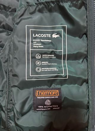 Chaqueta Lacoste verde acolchada