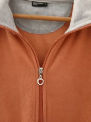 Felpa aperta rosa salmone con zip taglia S