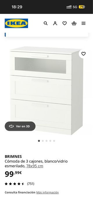 Cómoda Blanca Ikea con Cristal