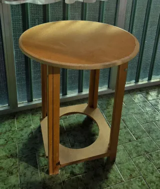 Conjunto mesa y 2 sillas ratán