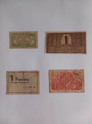 Lote 4 Billetes Históricos España