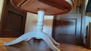 Mesa extensible redonda blanca