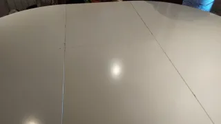 Mesa extensible redonda blanca