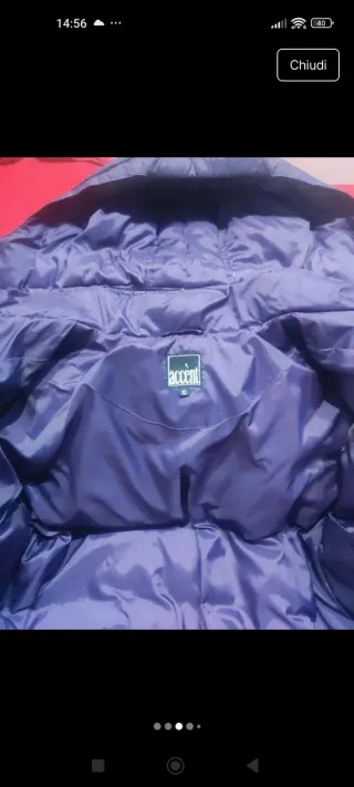 Bomber piumino d'oca con cappuccio Accent