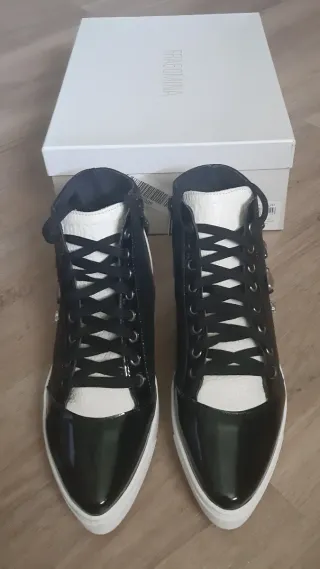 Scarpe Fracomina n. 38 Pelle Nero/Bianco