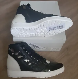 Scarpe Fracomina n. 38 Pelle Nero/Bianco