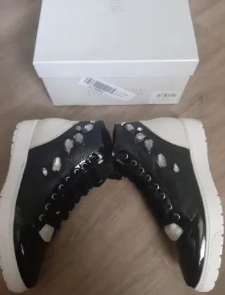 Scarpe Fracomina n. 38 Pelle Nero/Bianco