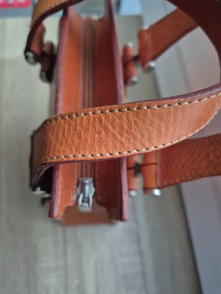 Bolso Piel La Espuela Naranja Hecho a Mano