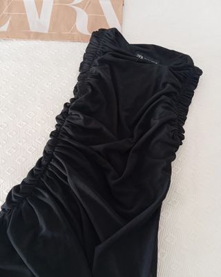 Vestito nero Zara drappeggiato