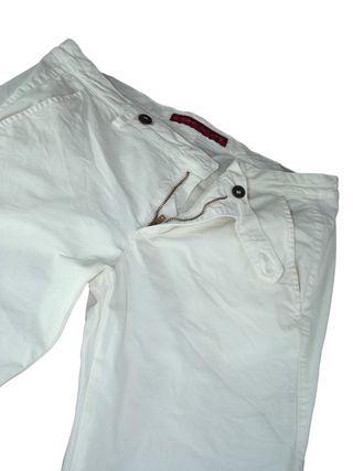 Guess Pantalone Donna Bianco L W29 Cotone Dritto