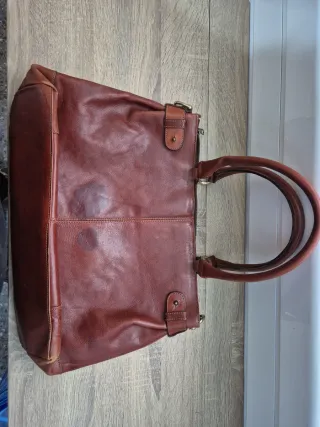 Bolso Piel Italiano Grande Marrón