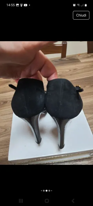 Casadei Scarpe Donna Pelle Camoscio Nero/Oro Tg 39