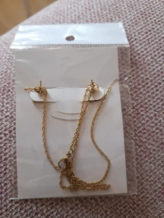 Conjunto Collar y Pendientes Ancla Stainless Steel