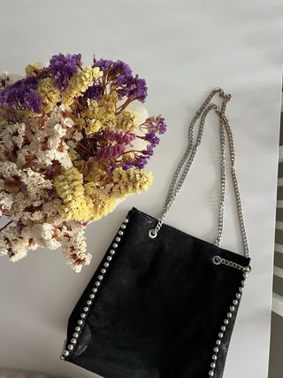 Bolso Zara Negro Tachuelas Cadena