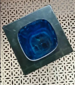 Vaso Murano Vetro Blu ( con difetto