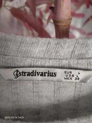 Vestido gris Stradivarius talla L