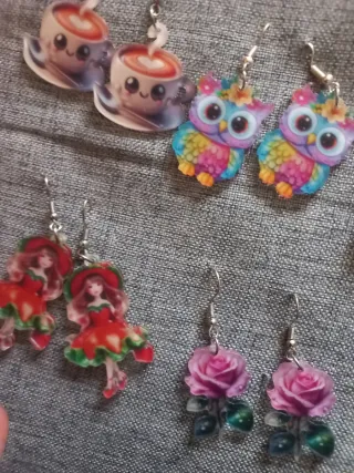 Pendientes Muñecas Bailarinas y Joyero