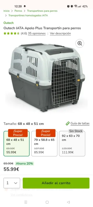 Transportín Outech IATA Apolo Plus