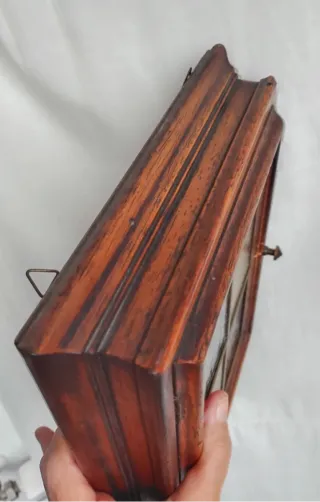 Portachiavi vintage vetro e legno