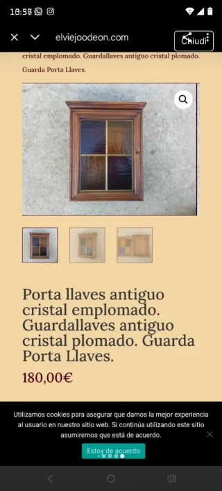 Portachiavi vintage vetro e legno