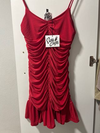 Vestido mini María Escote rojo