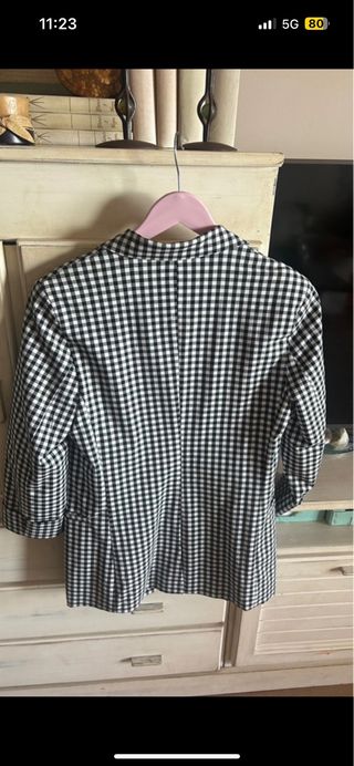 Blazer cuadros blanco y negro