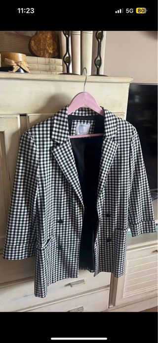 Blazer cuadros blanco y negro