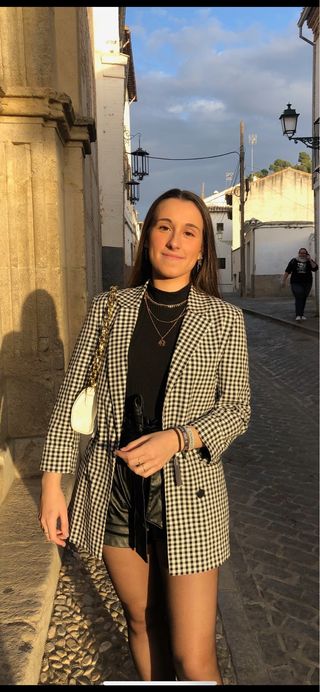 Blazer cuadros blanco y negro