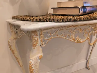 Consola y Espejo mármol y forja