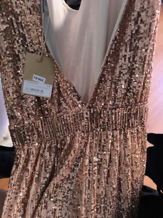 Vestido de fiesta lentejuelas dorado