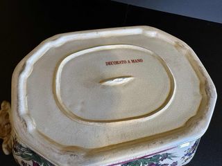 Zuppiera decorata a mano anni '90