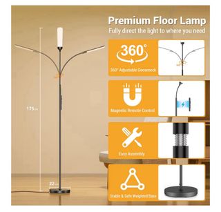 Lámpara de pie LED 18W con mando a distancia