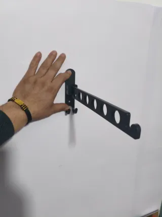 Dos Soporte Perchero Pared Metal Negro