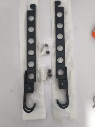 Dos Soporte Perchero Pared Metal Negro