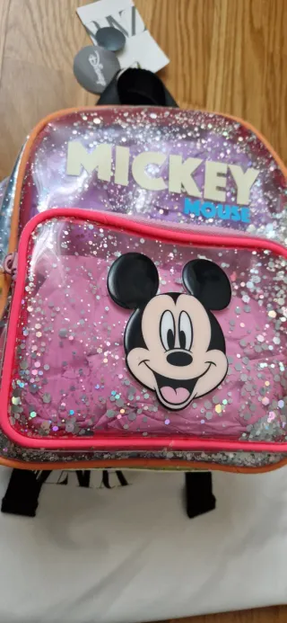 Mochila Niña Zara Mickey Mouse Transparente