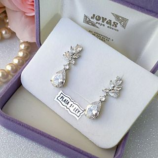 Pendientes Plata Ley Brillantes Lágrima