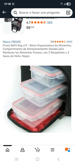 Bolsa Comidas Gym Prozis BeFit Bag 2.0