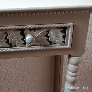 Mesita y espejo de entrada madera