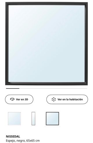 Specchio da parete nero 65x65 cm