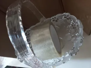 Cestino in vetro decorato